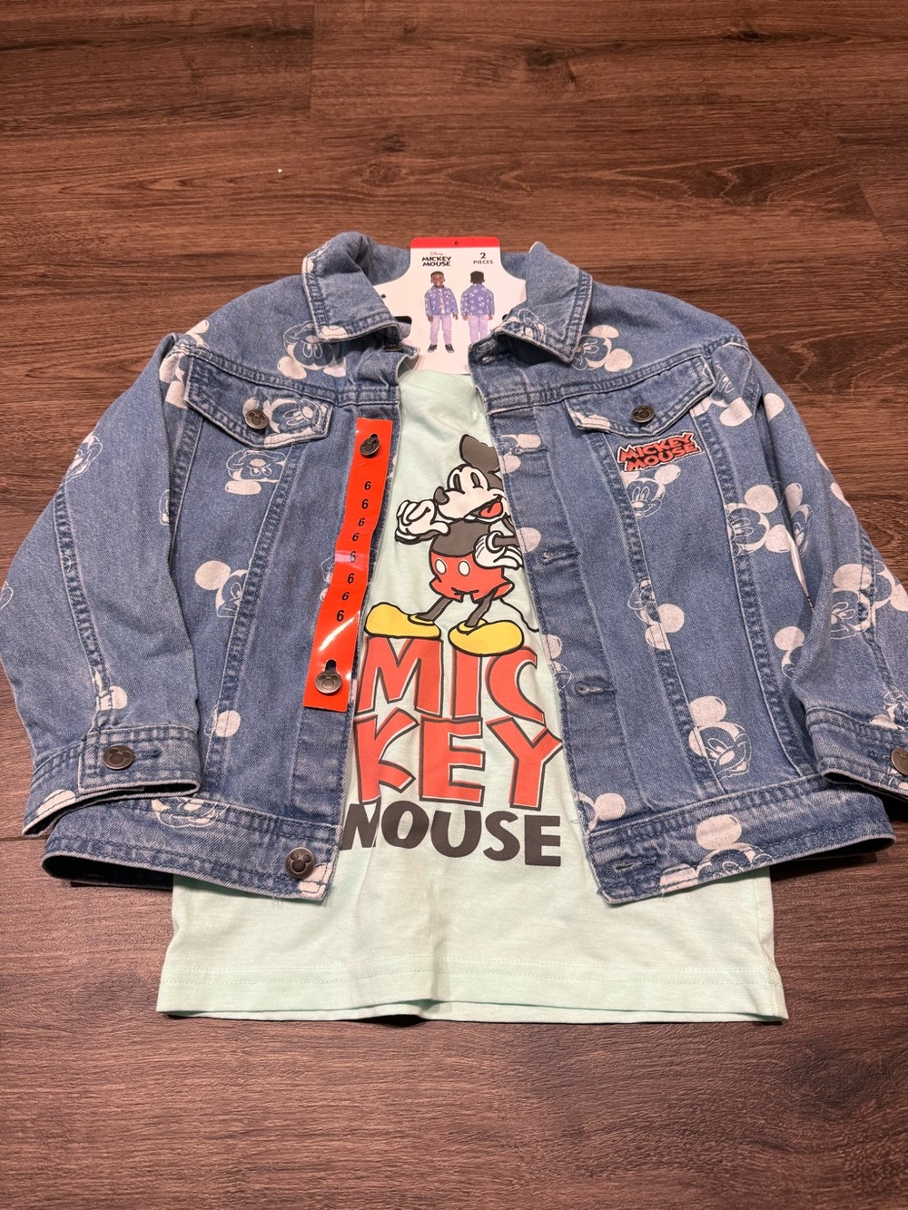 Mickey Mouse Character Kids' Denim Jacket and Tee Set